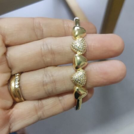 Bracelete O. coração zirc. crav.