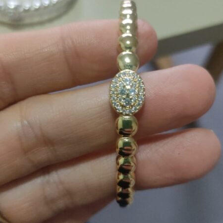 Bracelete O. bolinha zirc. crav.