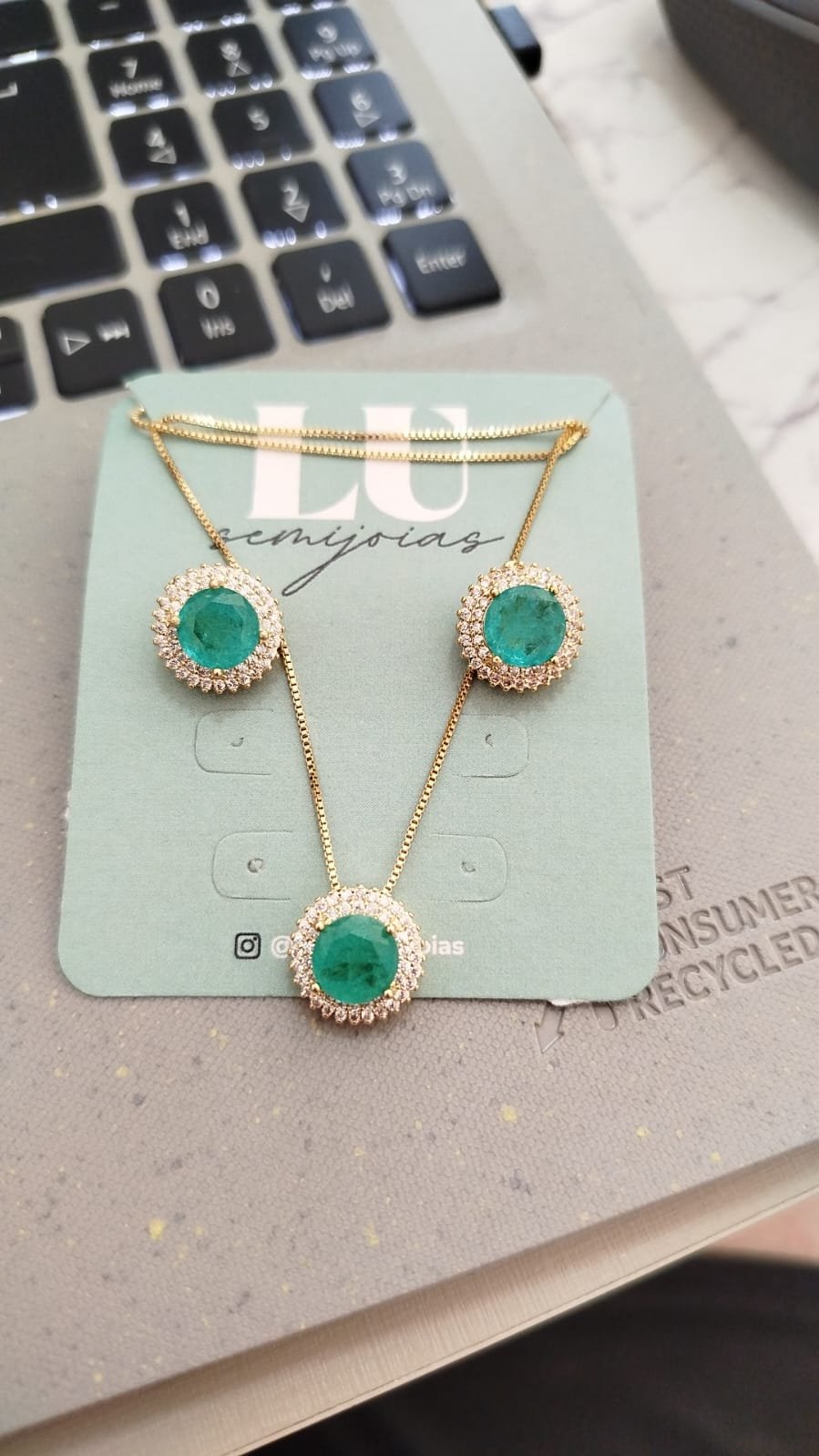 conj.o redondo crav. verde turmalina