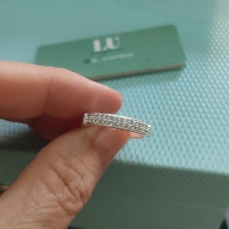 A.P aliança crav. fina 2 fileiras zirc.