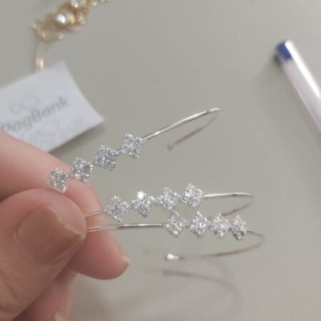 Bracelete P. com zirc. formando quadrados