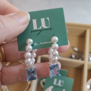 B.P argola perolas/agua marinha