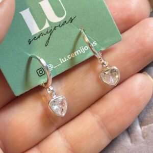 B.P argola ping. coração cristal