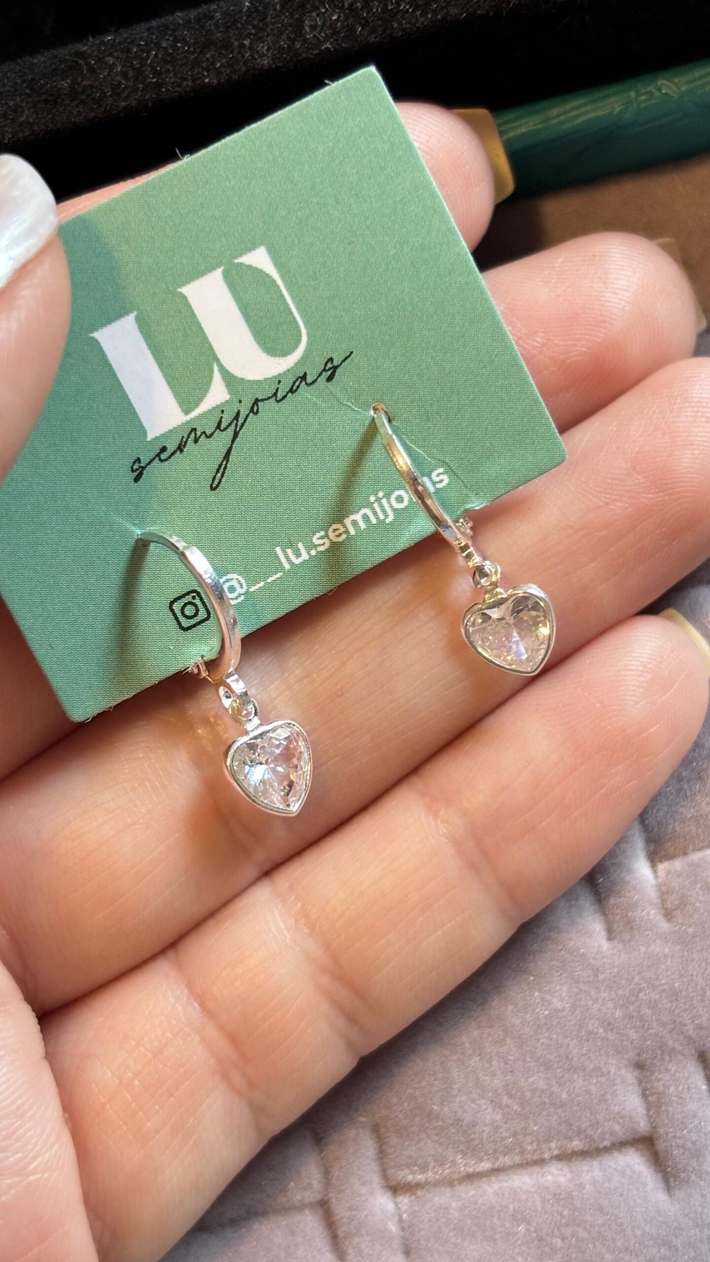 B.P argola ping. coração cristal