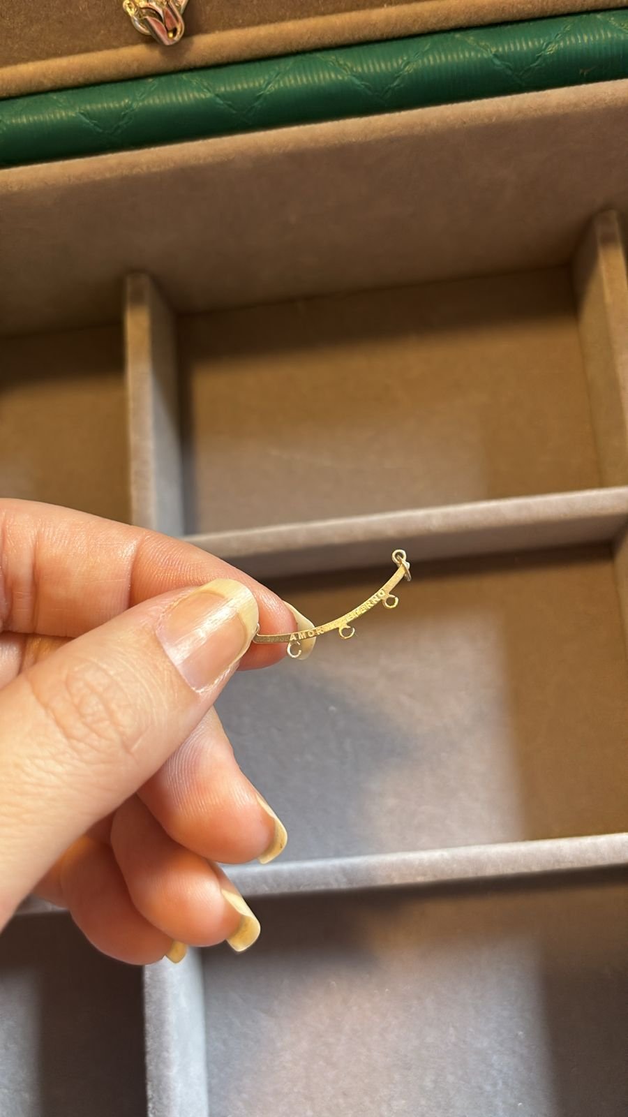 Canga prata 925 Três pingentes