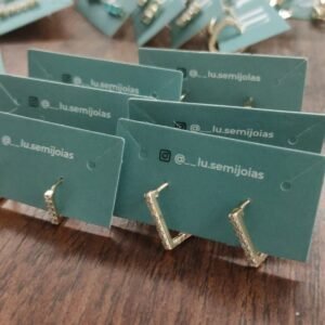 B.o argola quadrada zirc. crav. M 12x 8,00