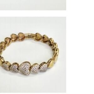 P.P corações cinco c/ zirc. crav.