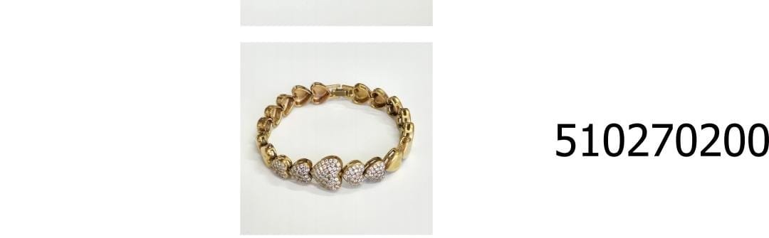 P.P corações cinco c/ zirc. crav.