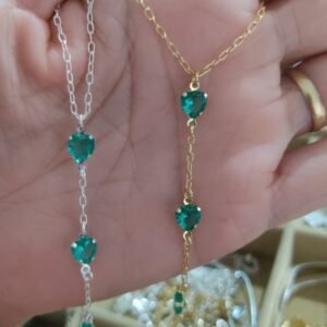 Gar O. gravatinha corações esmeralda