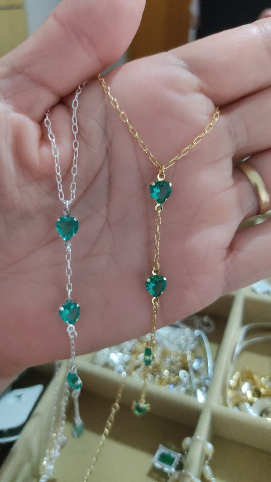 Gar O. gravatinha corações esmeralda