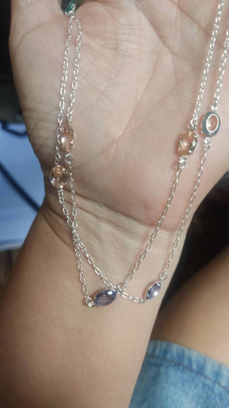 Gar.P choker pedras color oval