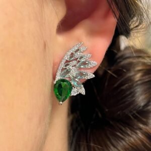 B.P ear cuff cristal e verde esmeralda