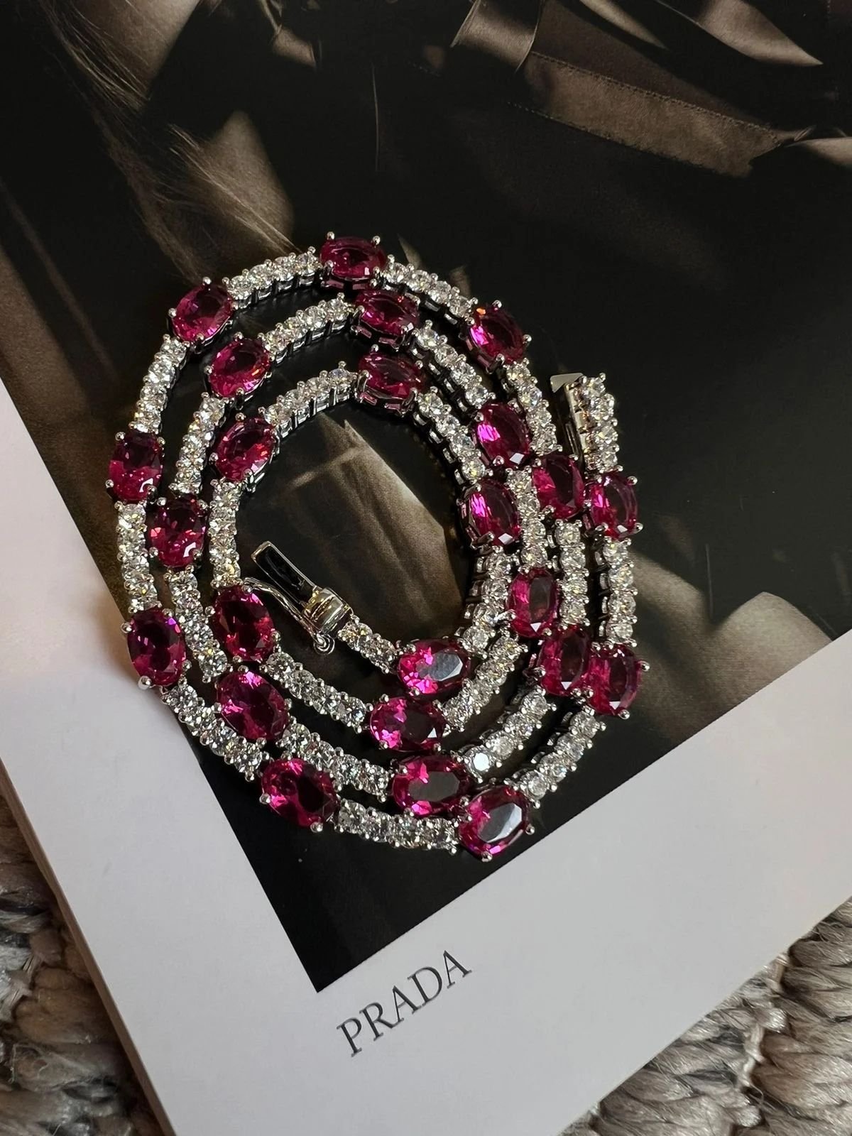 C.P riviera cristal e pink fecho joia