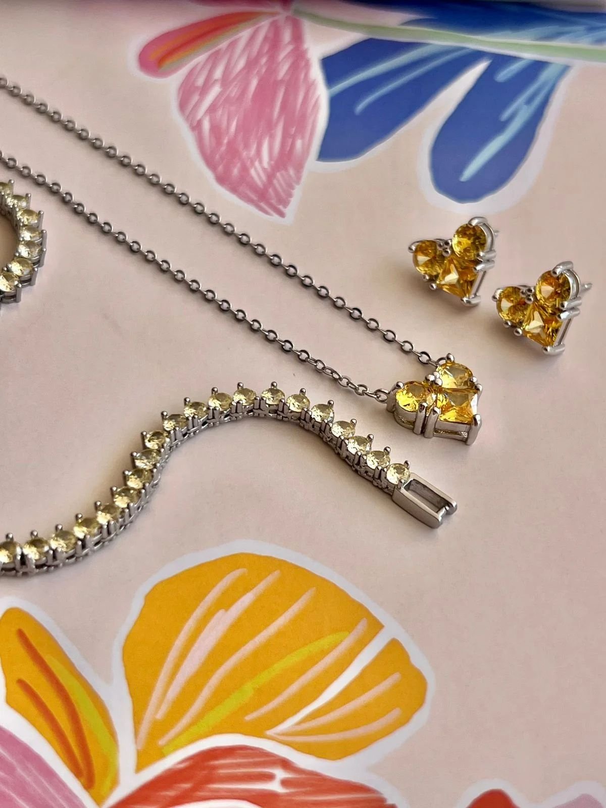 Conj. P Coração shapes citrino