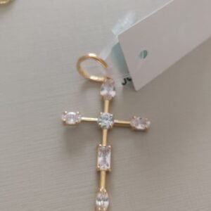 M.O BRUNA cruz pedras cristal e zirc. crav.
