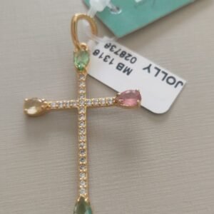 M.O BRUNA cruz zirc. crav. e cristais colors