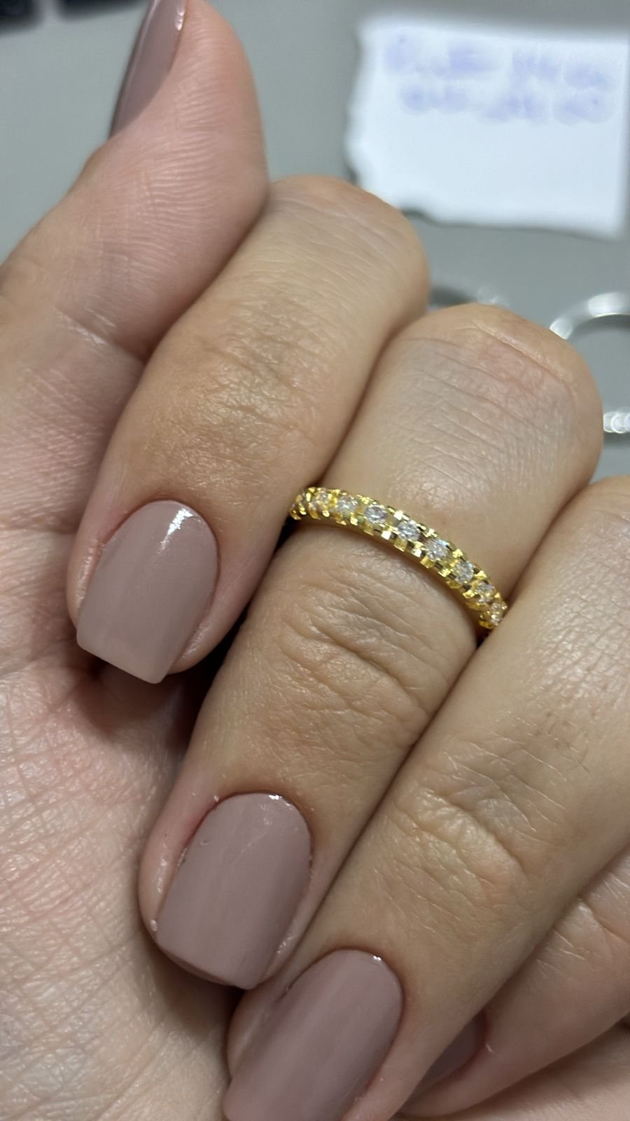 A.O aliança cristal crav. P