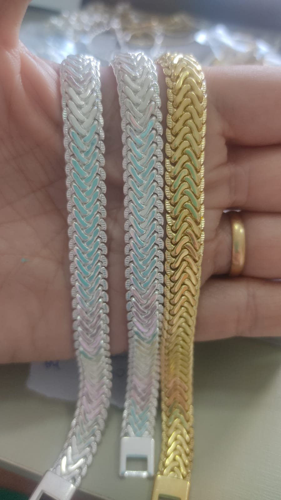 P.P malha trançada grossa fecho joia