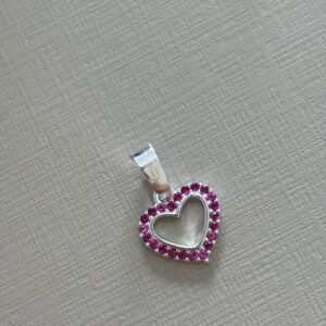 M.P coração zirc. rosa vazado