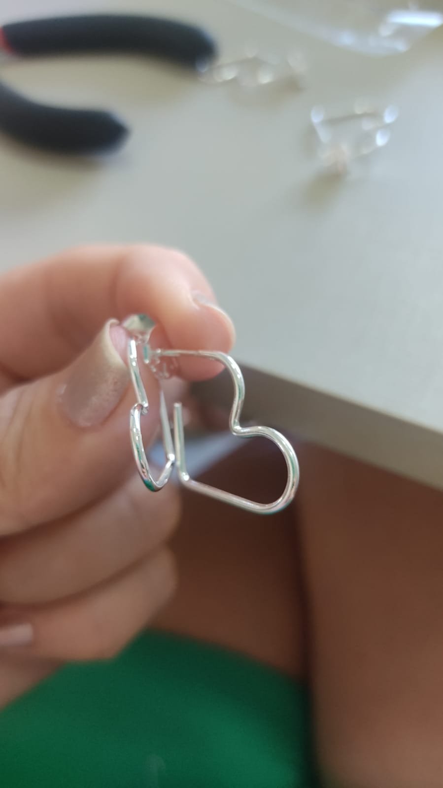 B.P argolinha formato coração fininho m