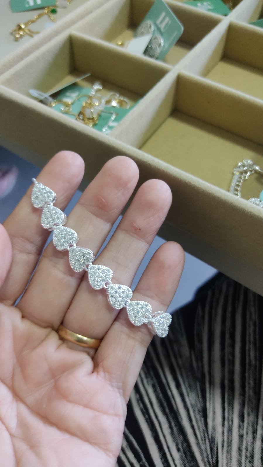 P.P corações zirc. crav. regulavel