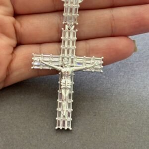 Gar.P 60cm cruz cristal com Jesus