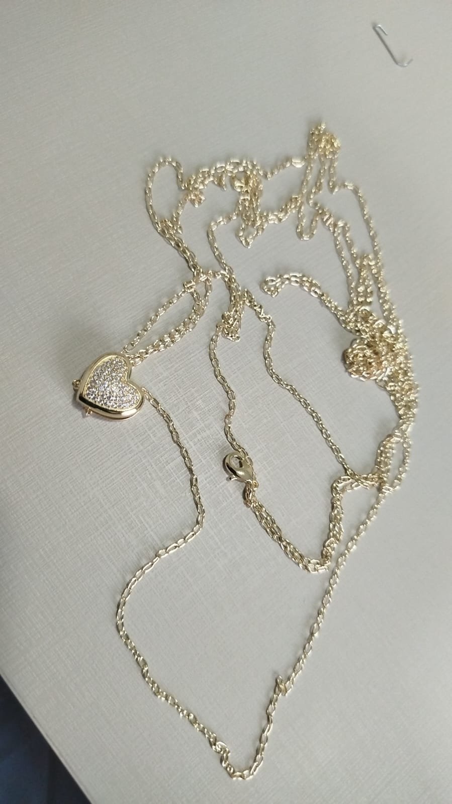 Gar.O tripla correntes coração micro zirconias