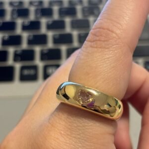 A.O aliaça lisa coração cristal