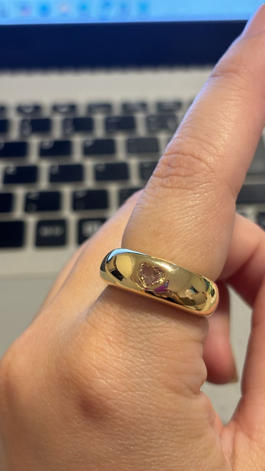 A.O aliaça lisa coração cristal