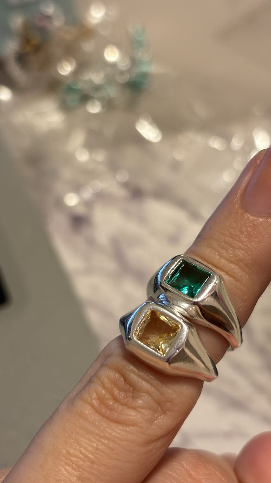 A.P regulagem esmeralda ou citrino retangular