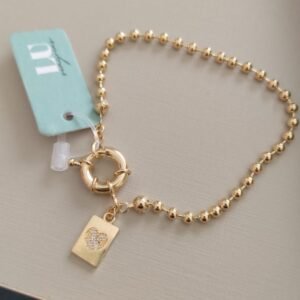 P.O bolinha fecho noia com ping. plaquinha coração zirc.