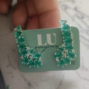 B.P ear cuff flor turmalina gotinhas