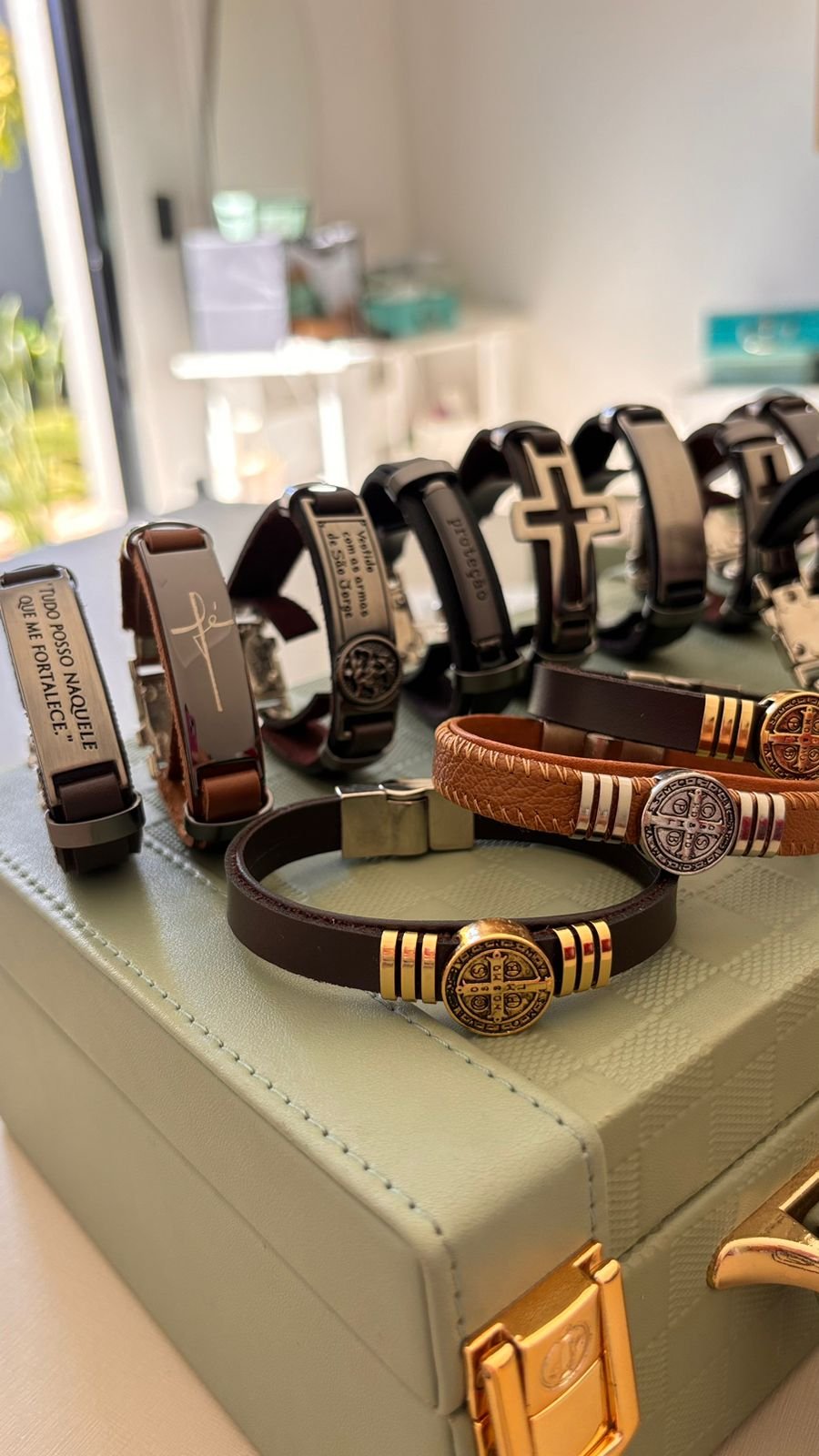 P.A.I couro placa fecho segurança