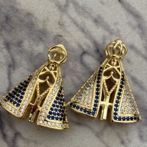 M.O N.Sra. manto azul e cristal / dois lados