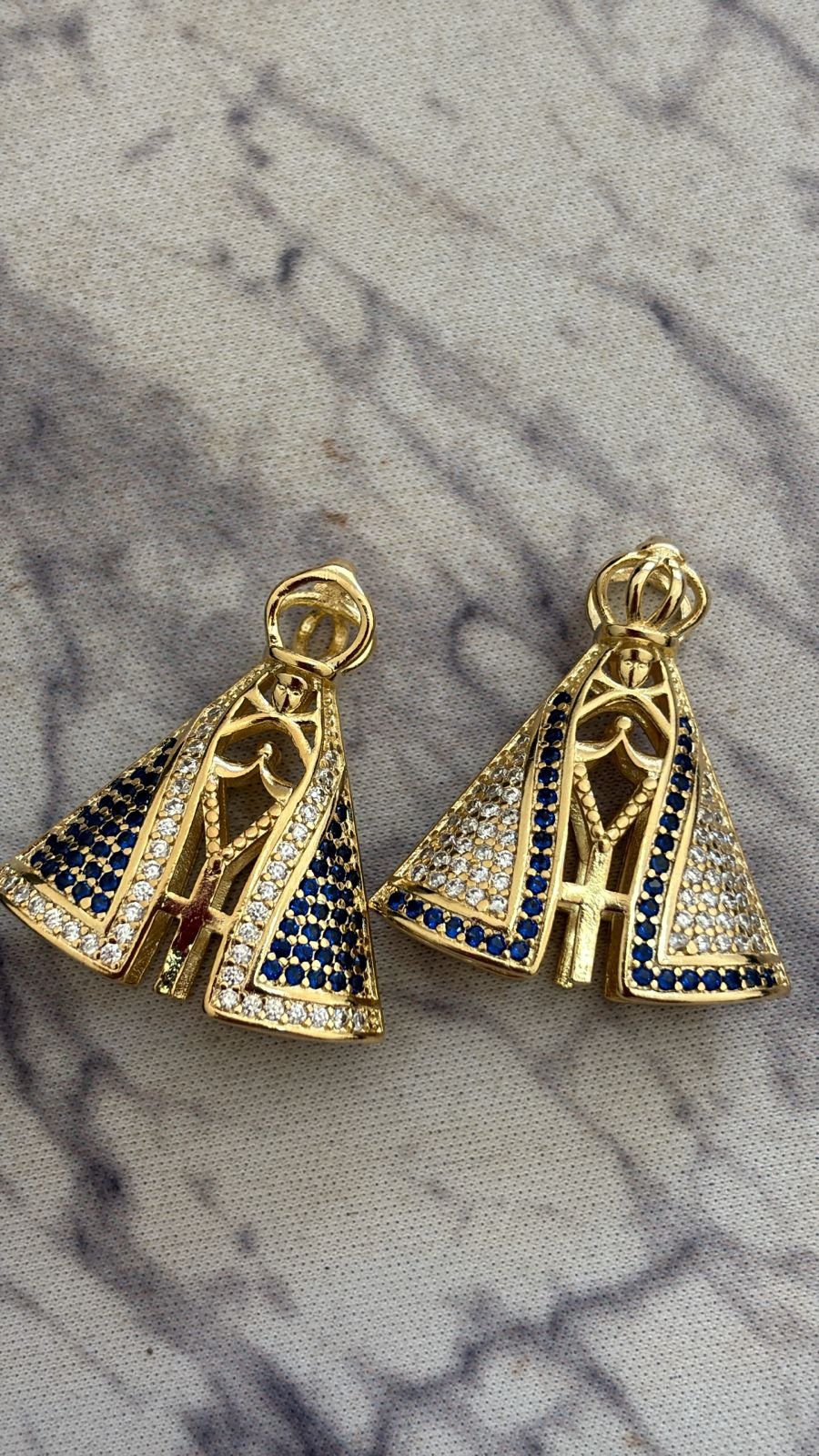 M.O N.Sra. manto azul e cristal / dois lados