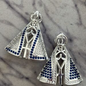 M.P N.Sra. manto azul e cristal / dois lados