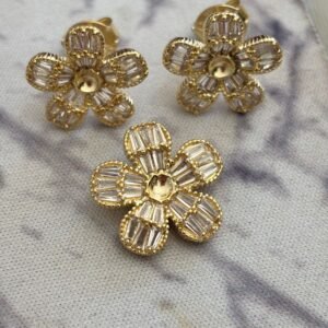 Conj. O flor cristal com perola