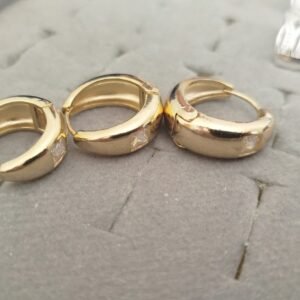 B.O trio argola grossa com cristal quadrado