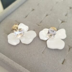 B.O 2 em 1 - orquídea madrepérola miolo cristal quadrado