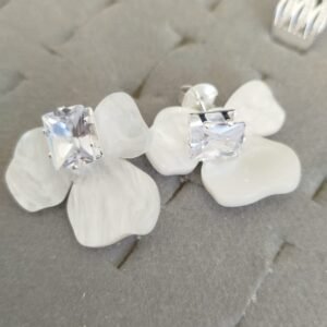 B.P 2 em 1 - orquídea madrepérola miolo cristal quadrado