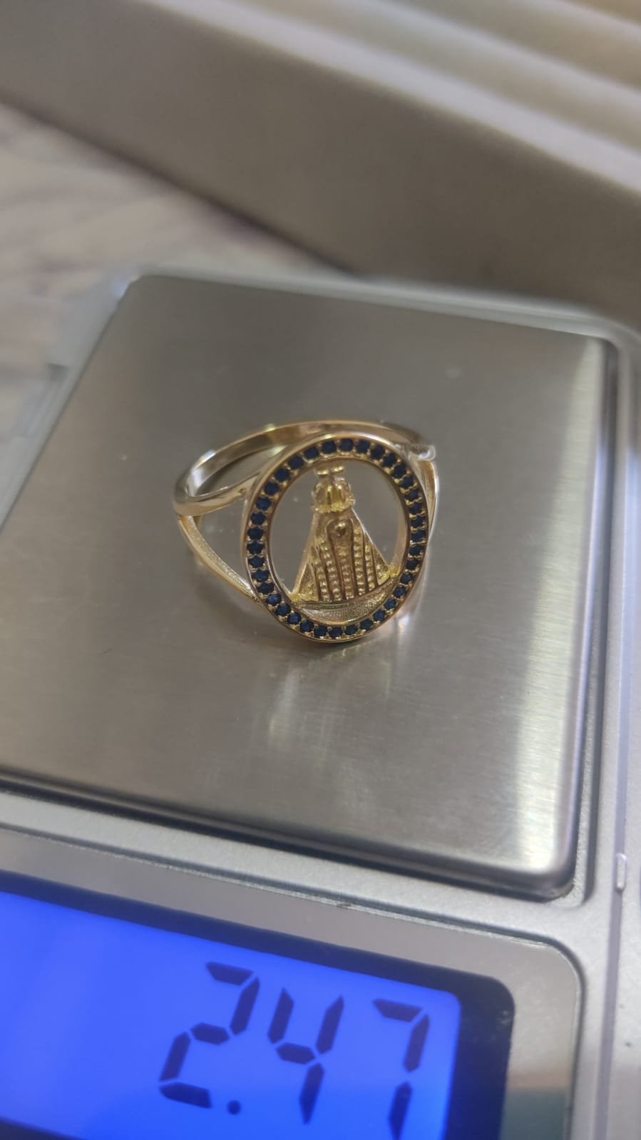 A.O N. Sra. Aparecida mandala zirc. azul