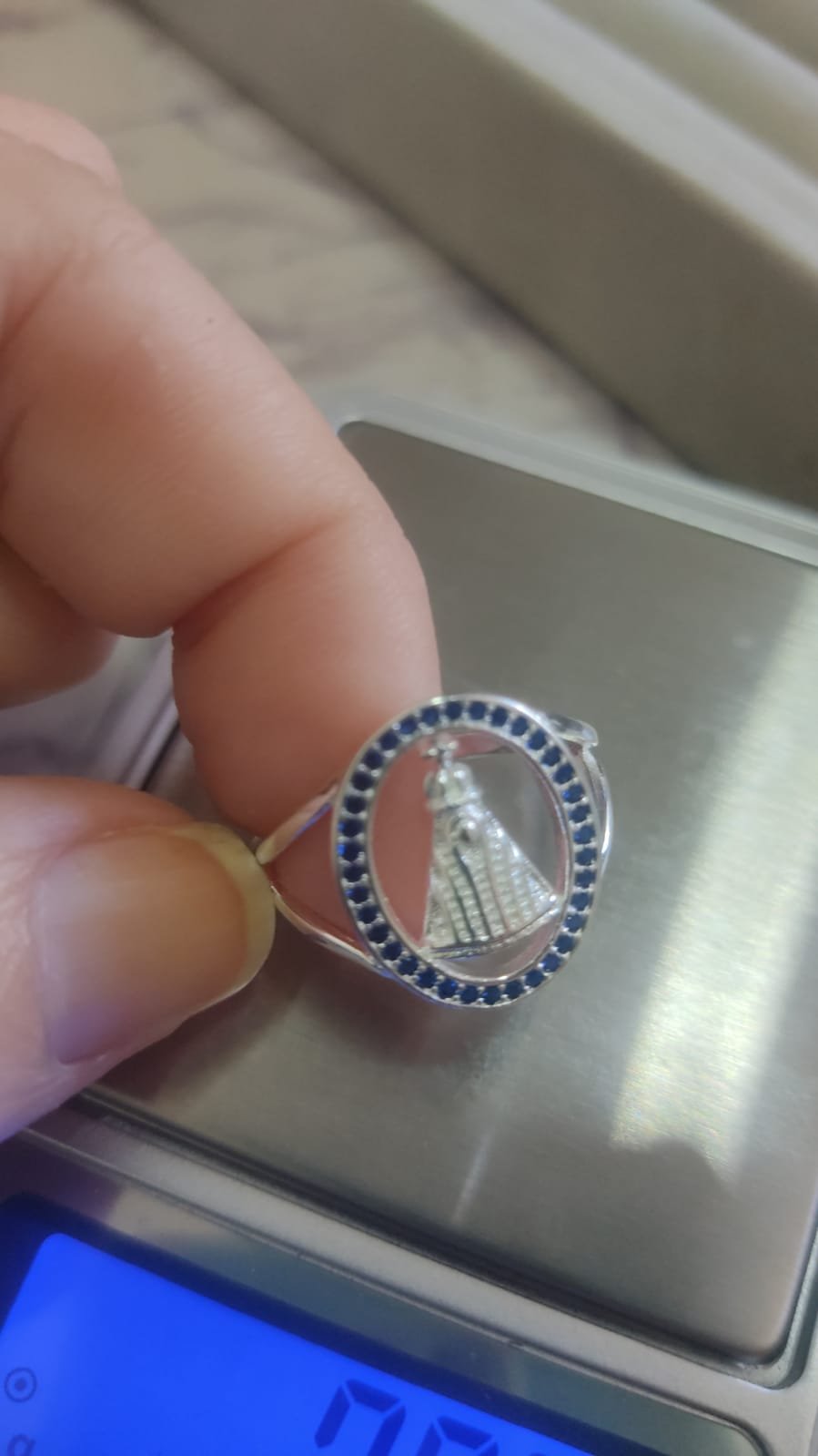 A.P N. Sra. Aparecida mandala zirc. azul