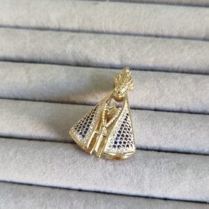 M.O N.Sra. manto azul e cristal / dois lados Grande