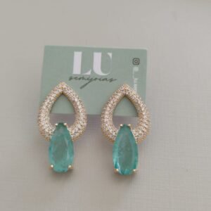 B.O gota com pedra verde gota com zirc. crav