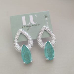 B.P gota com pedra verde gota com zirc. crav