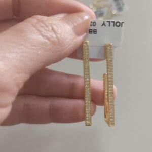 B.O argola zirc. crav. quadrada BRUNA