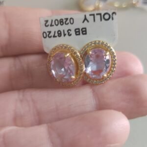 B.O ponto de luz oval com zirc. crav. em volta  BRUNA