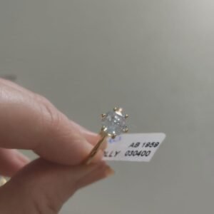 A.O solitario cristal 6 garras BRUNA